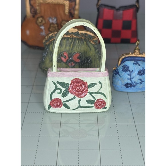 7 Vintage Classic Couture Collection Mini Purses Resin/ceramic Decor Collectable - Picture 5 of 8